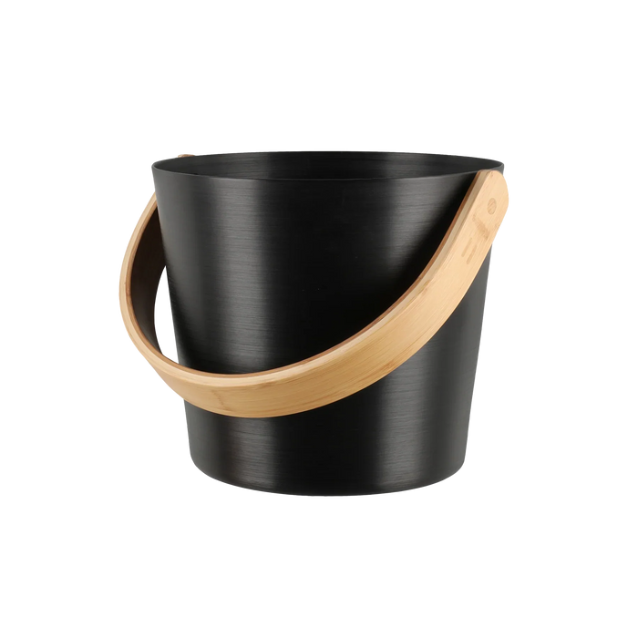 Rento Black Bamboo Aluminum Sauna Bucket