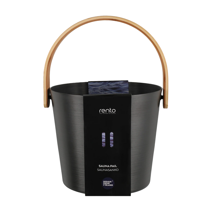 Rento Black Bamboo Aluminum Sauna Bucket